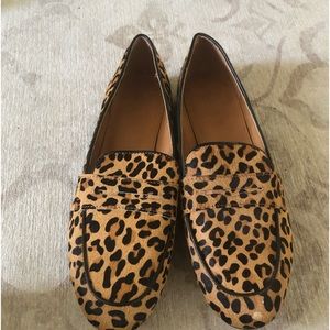 J Crew animal print loafers calf hair size 9